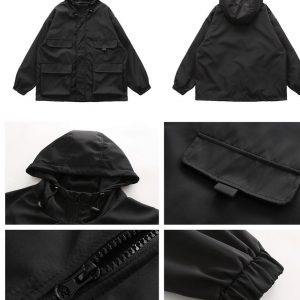 áo khoác dù đen