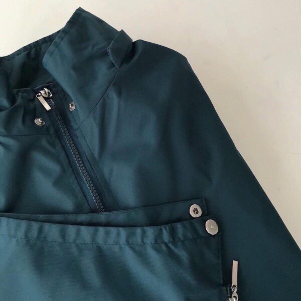 áo khoác dù jacket xanh rêu nón rời
