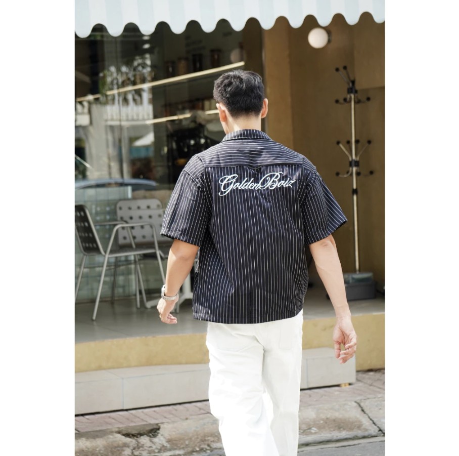 áo sơ mi kẻ sọc form boxy áo sơ mi kẻ sọc form boxy