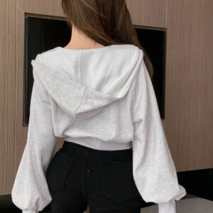 áo hoodie zip croptop